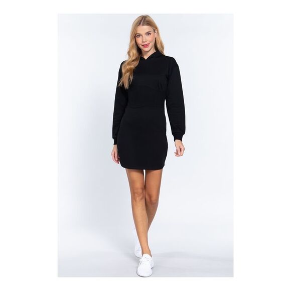 ALMOST FAMOUS Womens Black Stretch Long Sleeve Mini Sheath Dress M - Picture 1 of 1